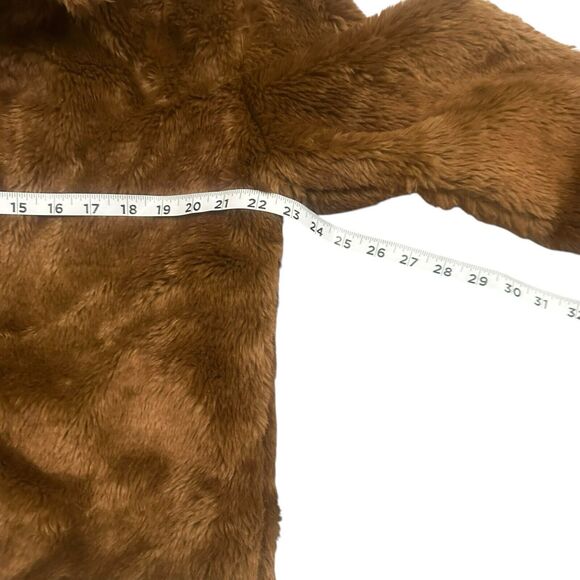 Free People Mena Brown Faux Fur Cropped Teddy Coat Jacket Women’s Size Medium - Picture 6 of 12